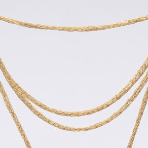 Sparkling Italian Artisanal 925 Silver Necklace Scarf Knitted Silver Chain With Crocheted Fringes Rhodium, Gold, Rose Gold Vermeil, White image 4