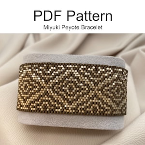 PDF Pattern Beaded Cuff Bracelet | Miyuki Delica Bracelet Scheme | Peyote Cuff Bracelet Diagram | Miyuki Bracelet Pattern | Digital product