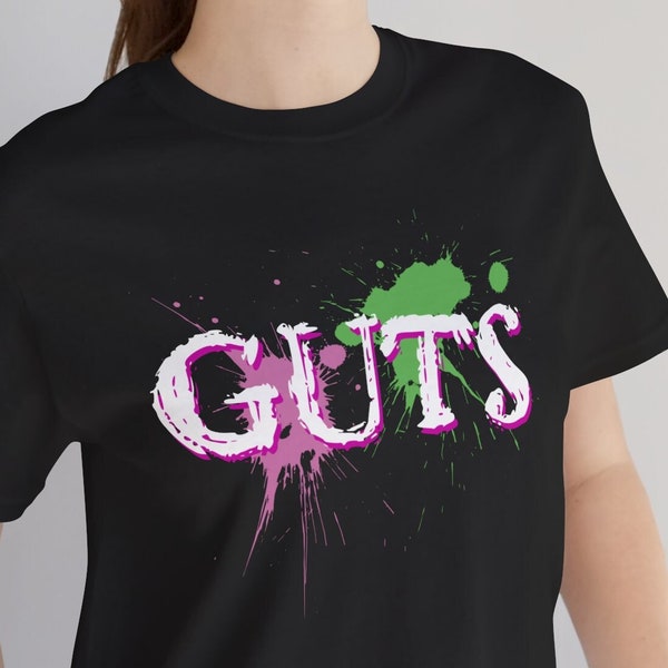 Edgy GUTS Tee | Unisex, Urban Punk T-shirt, Gothic Fashion Streetwear, Emo Grunge Style, Trendy and Cool Clothing, Weirdcore Aesthetic