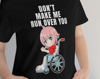 Camiseta de usuario de silla de ruedas / Arte de anime, moda con orgullo por la discapacidad