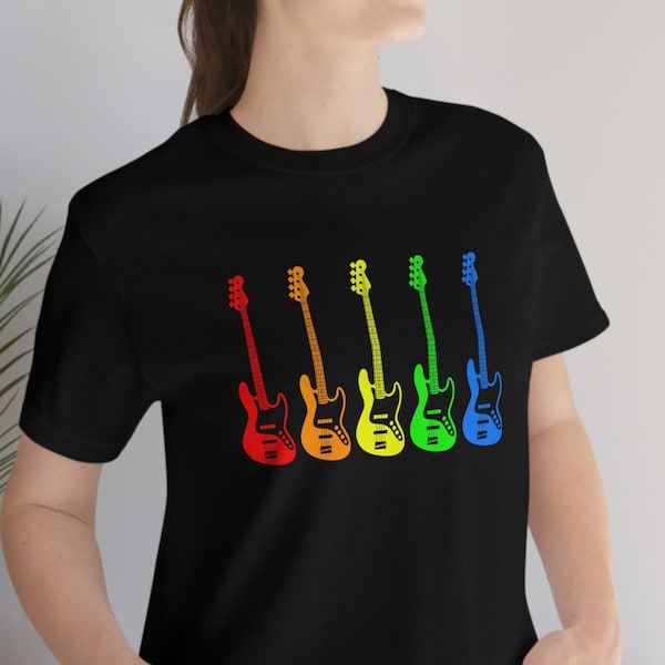 Camiseta de bajo arcoíris / Regalo para músico