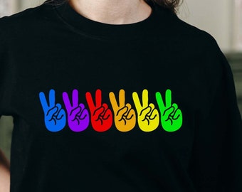 Rainbow Peace Sign Unisex T-Shirt | Inspirational Graphic Tee