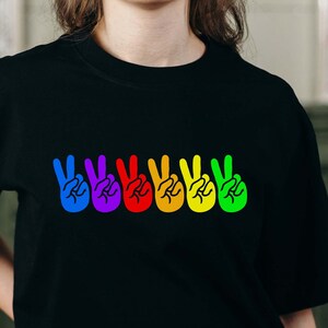 Peace Sign Rainbow | Unisex T-Shirt, Peace Sign Shirt, Retro Peace T-Shirt, Peace Hand Sign Apparel, Inspirational Tee, World Peace Clothing