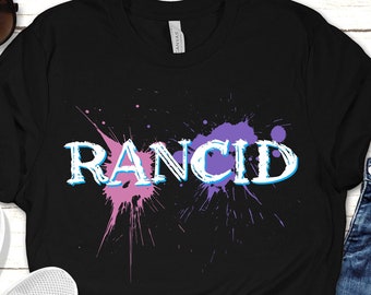 Goth Style RANCID Tee | Unisex, Urban Punk T-shirt, Gothic Fashion Streetwear, Emo Grunge Style, Pastel Color, Trendy and Cool Clothing