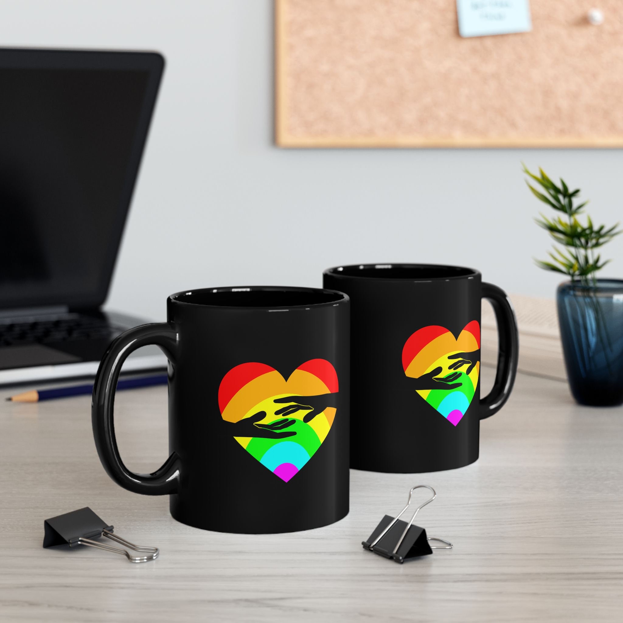 Love Is Love Rainbow Mug, Ceramic Coffee Mug, Rainbow Pride Mug, Pride Month Gift, Inclusivity Gift, LGBQT+ Gift, Pride Rainbow Gift Mug