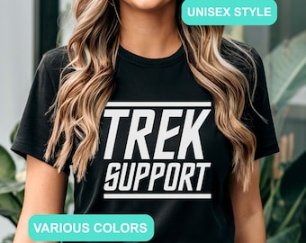 Funny TREK SUPPORT Tee | Unisex, Tech Support Parody T-shirt, Sci-Fi Fan Gift Idea, Humorous Trekkie Shirt, Computer Nerd, Starship Wear