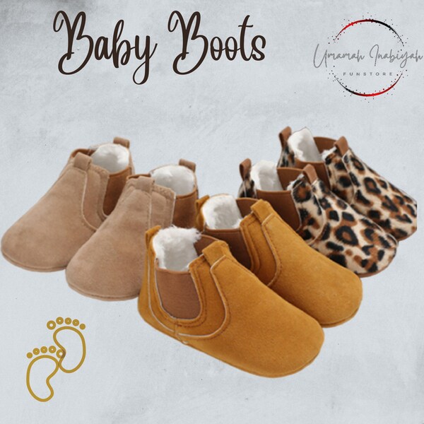 Baby Shoes Brown Leather Baby Soft Sole| Premium Faux Leather Baby Shoe| First Walker Baby Boots| Pre Walker Baby Shoes| Baby Gift Moccasins