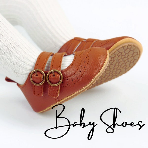 Baby Shoes Brown Leather Baby Soft Sole| Premium Faux Leather Baby Shoe| First Walker Baby Shoes| Pre Walker Baby Shoes| Baby Gift Moccasins