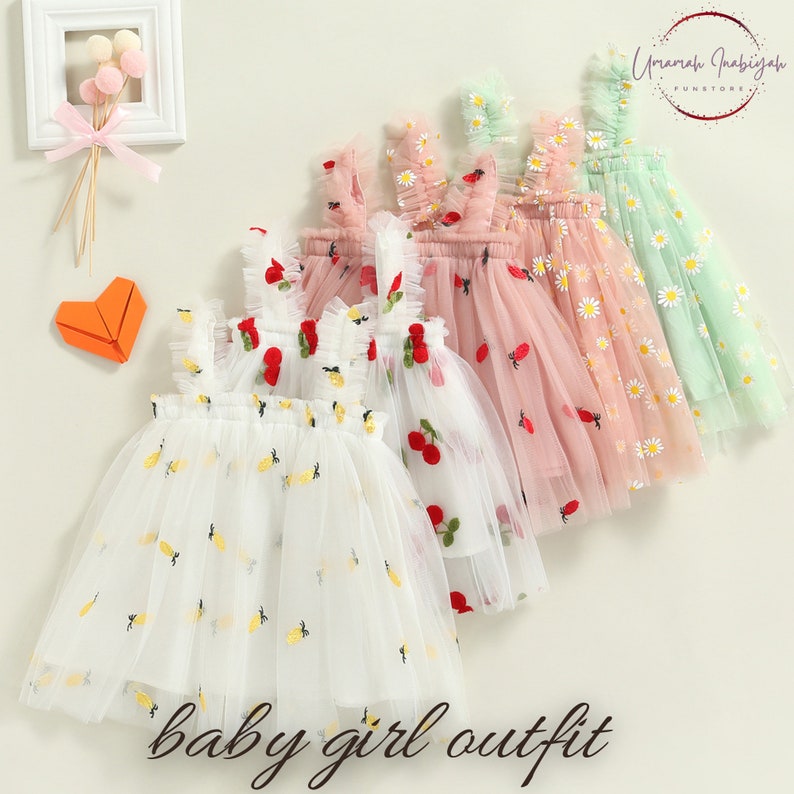 Robe tutu marguerite, robe à fleurs en tulle bleu, tenue de bébé pour tout-petit, robe d'anniversaire de fille, robe de princesse fée arc-en-ciel, robe de premier anniversaire image 3