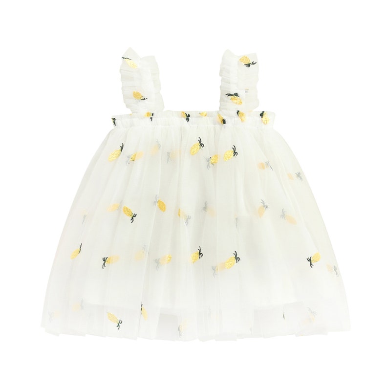 Robe tutu marguerite, robe à fleurs en tulle bleu, tenue de bébé pour tout-petit, robe d'anniversaire de fille, robe de princesse fée arc-en-ciel, robe de premier anniversaire Yellow