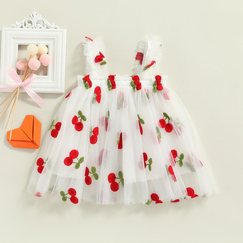 Robe tutu marguerite, robe à fleurs en tulle bleu, tenue de bébé pour tout-petit, robe d'anniversaire de fille, robe de princesse fée arc-en-ciel, robe de premier anniversaire Red