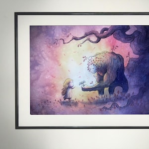 Original Watercolor and Ink Painting, Guardian