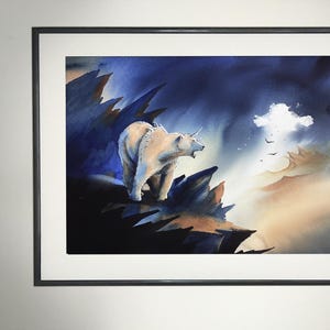 Original Watercolor Painting, Ancient Beast