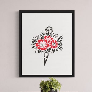 Elegant Ink Flower