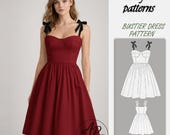 Bustier dress pattern| sewing Pattern|Bustier pattern|corset dress pattern|Bustier mididress|sewing patterns for women