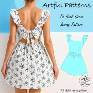 Tie Back Dress Sewing Pattern | dress pattern| Summer Dress Pattern | Dress Sewing Pattern | Women Dress Pattern | Sewing Patterns for Women
