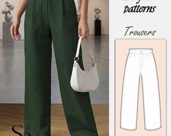 Pants Pattern for Women | XS-XXXL | Sewing Patterns | Trousers Sewing Pattern | Wide Leg Pants Pattern | Sewing Pattern Pants Women