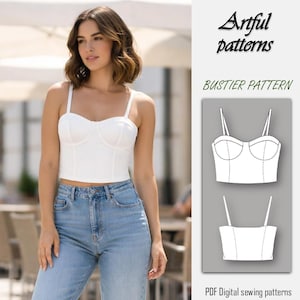 Bustier pattern| bustier top PDF sewing pattern |bodice pattern|Corset pattern| Projector sewing pattern
