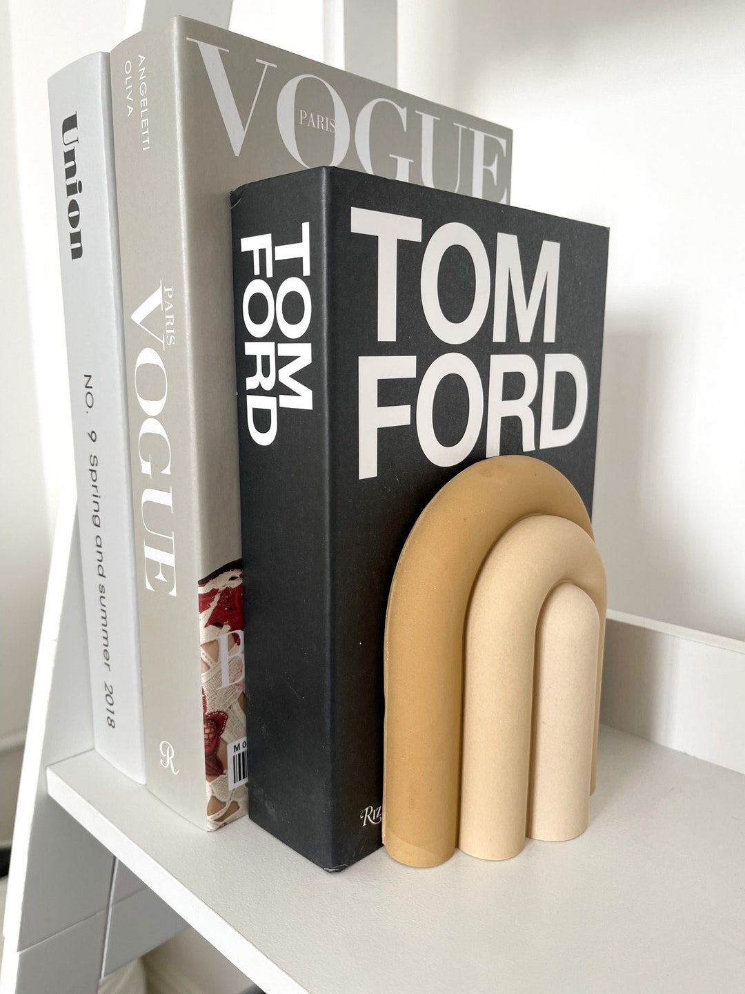 Handmade Arch Bookend Elegant Book Support for Stylish Shelf Decor ...