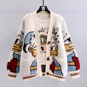 Knitted Loose Sweaters Kawaii Cardigans Coat Autumn Winter - Etsy