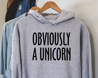 Obviously A Unicorn Hoodie: Unisex Soft Cotton Blend