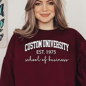 Custom College Sweatshirt, Customized School Shirt, Custom Design University Sweatshirt, Personalized College Program, LDA02CUSTOM