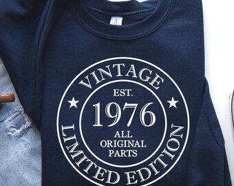 Vintage 1976 Birthday Sweatshirt, 50th Birthday Gift, !976 Hoodie.