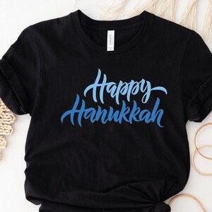 Happy Hanukkah Menorah T-Shirt, Happy Hanukkah Shirt, Jewish Shirt, Chanukah Shirt, Jewish Gift, Menorah Hanukkah Gift Shirt, LDA505