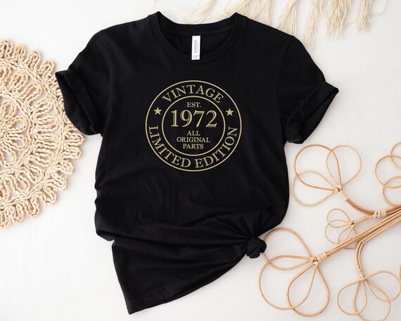 53rd Birthday Shirt For Men – Vintage 1972 Original Parts Retro Design, Customizable - View #11
