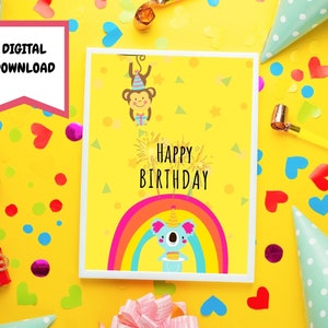 10x7 birthday card | printable birthday card | digital card | happy birthday card | card for kids | cute birthday card | funny birthday card