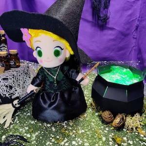 Fun Witch Outfits for nuiMOs - with magnetic broom and wand.  Available in purple, blue, black, red, and green.