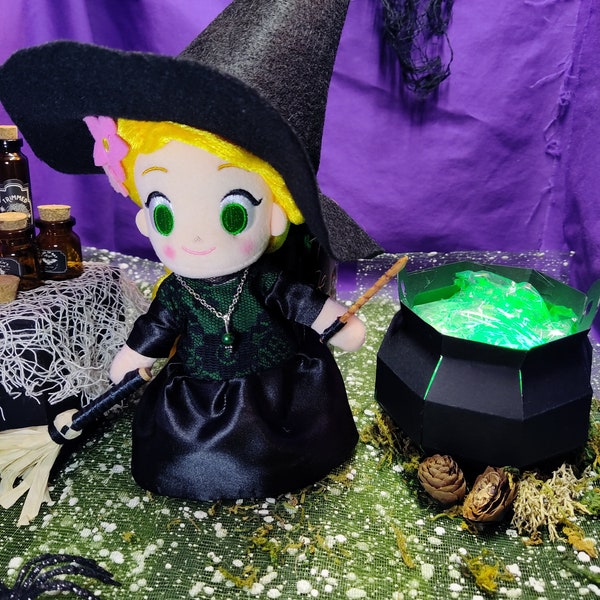 Fun Witch Outfits for nuiMOs - with magnetic broom and wand.  Available in purple, blue, black, red, and green.