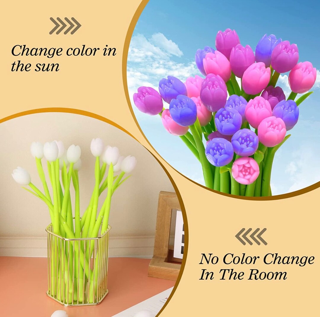 Gel Ink Color Changing Flower Ballpoint Pen Etsy