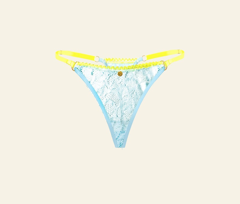 Blue lace thong main image 0