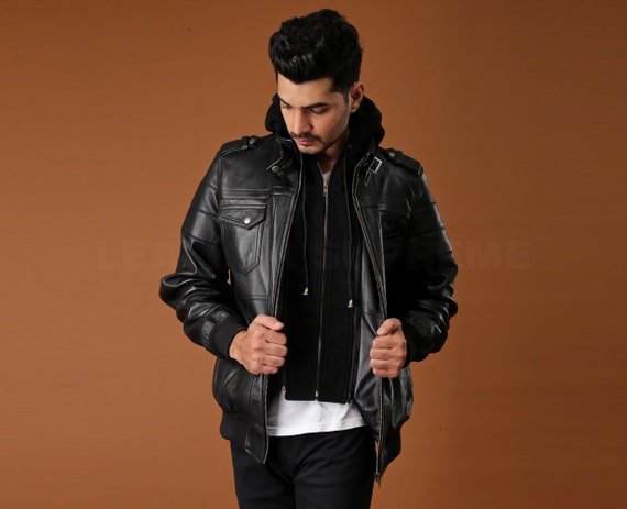Etsy leather top biker jacket