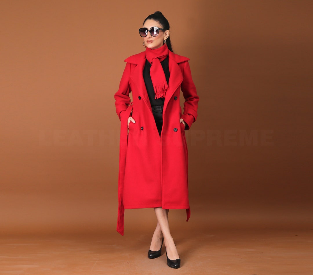Was thin and long long woolen coat purple woolen coat women autumn and winter clothes