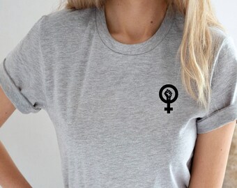 Camiseta de signo de poder femenino, camiseta feminista, camiseta de empoderamiento de las mujeres, camiseta de feminismo, camiseta de puño femenino