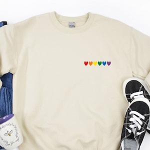 Rainbow Heart Sweatshirt, Pride Rainbow Heart Sweatshirt, Pride Shirt. Unisex Sweatshirt. LGBT tee X-mas gift. Perfect gift.