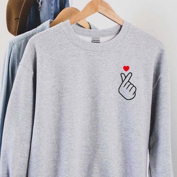 Koreanisches FingerLiebe Symbol Sweatshirt, koreanisches Fingerherz, Kpop, niedliches K-Pop, K-Pop Shirt, Kpop Shirt, FingerHerz. Für ihn und für sie