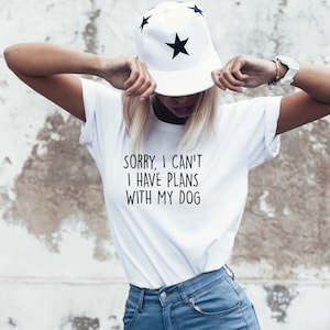 Désolé, je ne peux pas avoir de plans avec mon t-shirt pour chien, cadeau de personne de chien, tee-shirt de maman de chien, t-shirt de maman de chien, t-shirt de maman de chien, cadeau d’amoureux des chiens, cadeau de Noël,