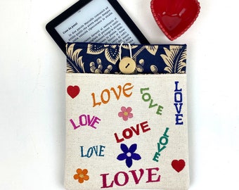 Kindle Paperwhite case with embroidery, E-book case, Kindle reader protection, case, Kindle cover, Paperwhite cover, Kindle case