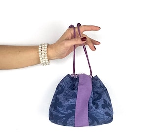 Borsetta da polso , Japanese bag, borsa a sacchetto ,borsa con coulisse ,borsa a sacchetto con base ,minibag,