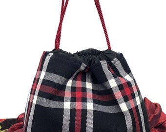 Borsetta da polso, japanese bag, borsa a sacchetto ,borsa con coulisse , borsa a sacchetto con base