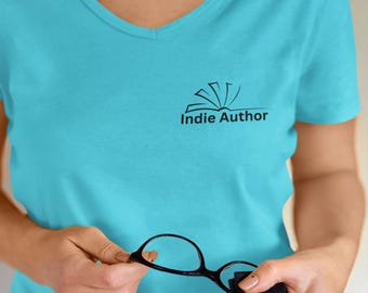Women’s V-Neck T-Shirt, Indie Author V-Neck T-Shirt, Soft, Bella Canvas, Stylish & Statement-Making