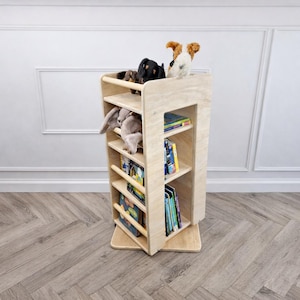 Deluxe | Rotating bookcase | bookshelf | toy storage | babyroom | softwood | swivel base image 2