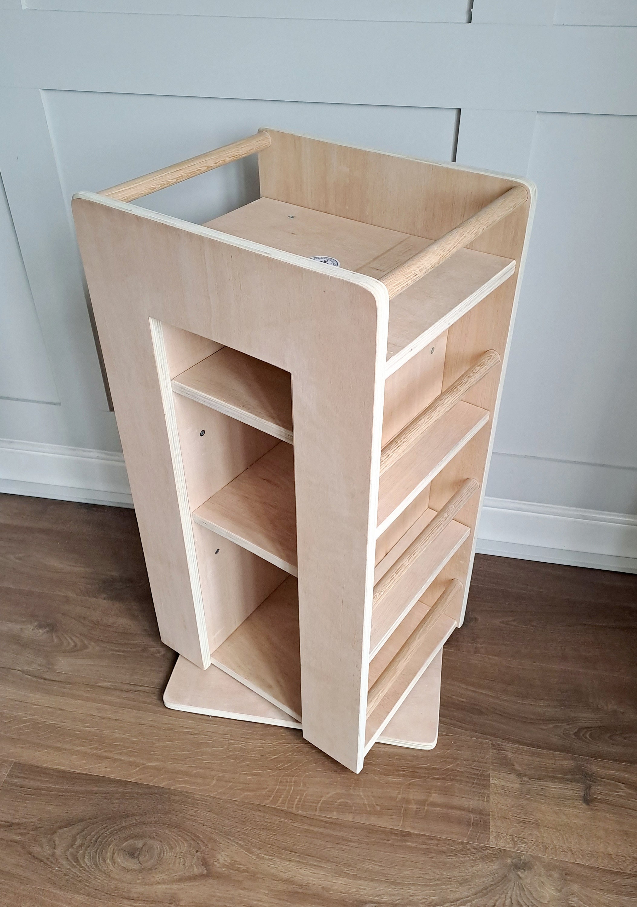 Drehbares Bücherregal 3-stöckig – 360° Drehbarer Bücherturm Für Kinder & Erwachsene