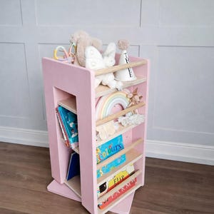 Deluxe | Rotating bookcase | bookshelf | toy storage | babyroom | softwood | swivel base image 3