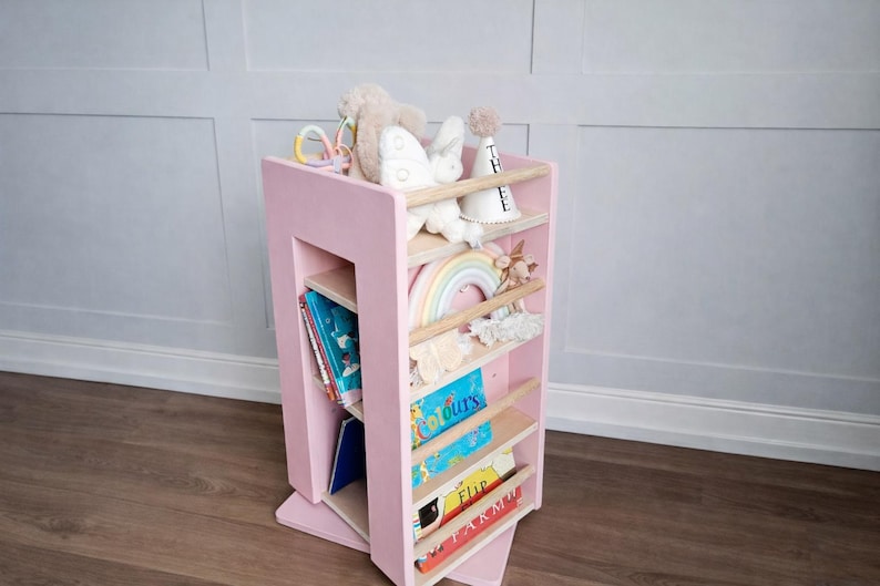 Deluxe | Rotating bookcase | bookshelf | toy storage | babyroom | softwood | swivel base image 3