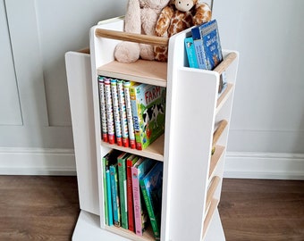 Classic | Rotating bookcase | bookshelf | toy storage | babyroom | hardwood | swivel base