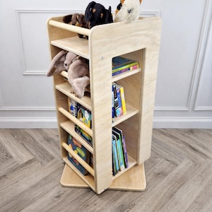 Deluxe | Rotating bookcase | bookshelf | toy storage | babyroom | softwood | swivel base image 7
